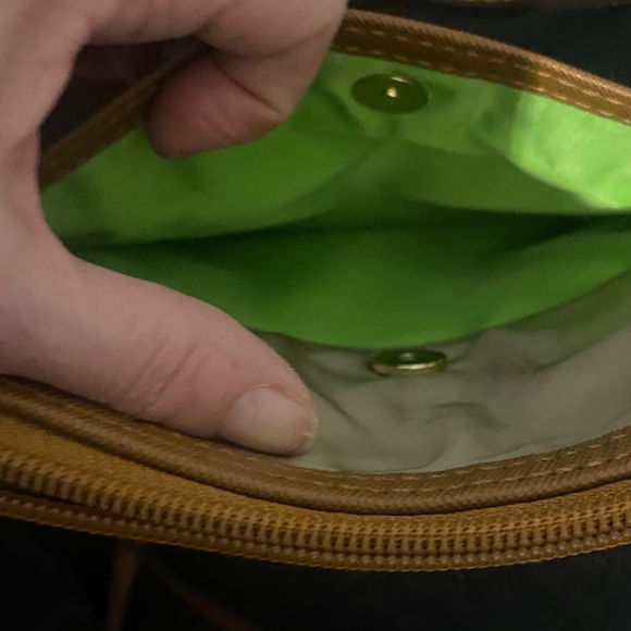 Michael Kors light Brown & bright green Crossbody Bag nwt 8” - Picture 5 of 6